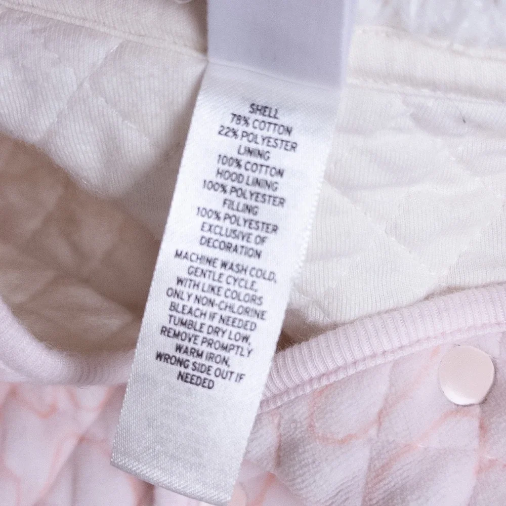 Nordstrom Quilted Heart Pram Suit Baby 6M Pink Fleece Hood‎ Bear Ears